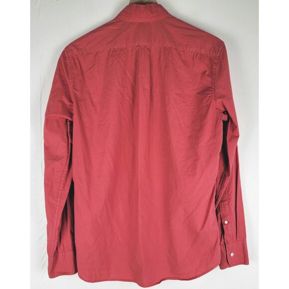 J Crew Mens Sz S Short Button Down Shirt Stretch Slim Secret Wash Red Heathered - Picture 10 of 11